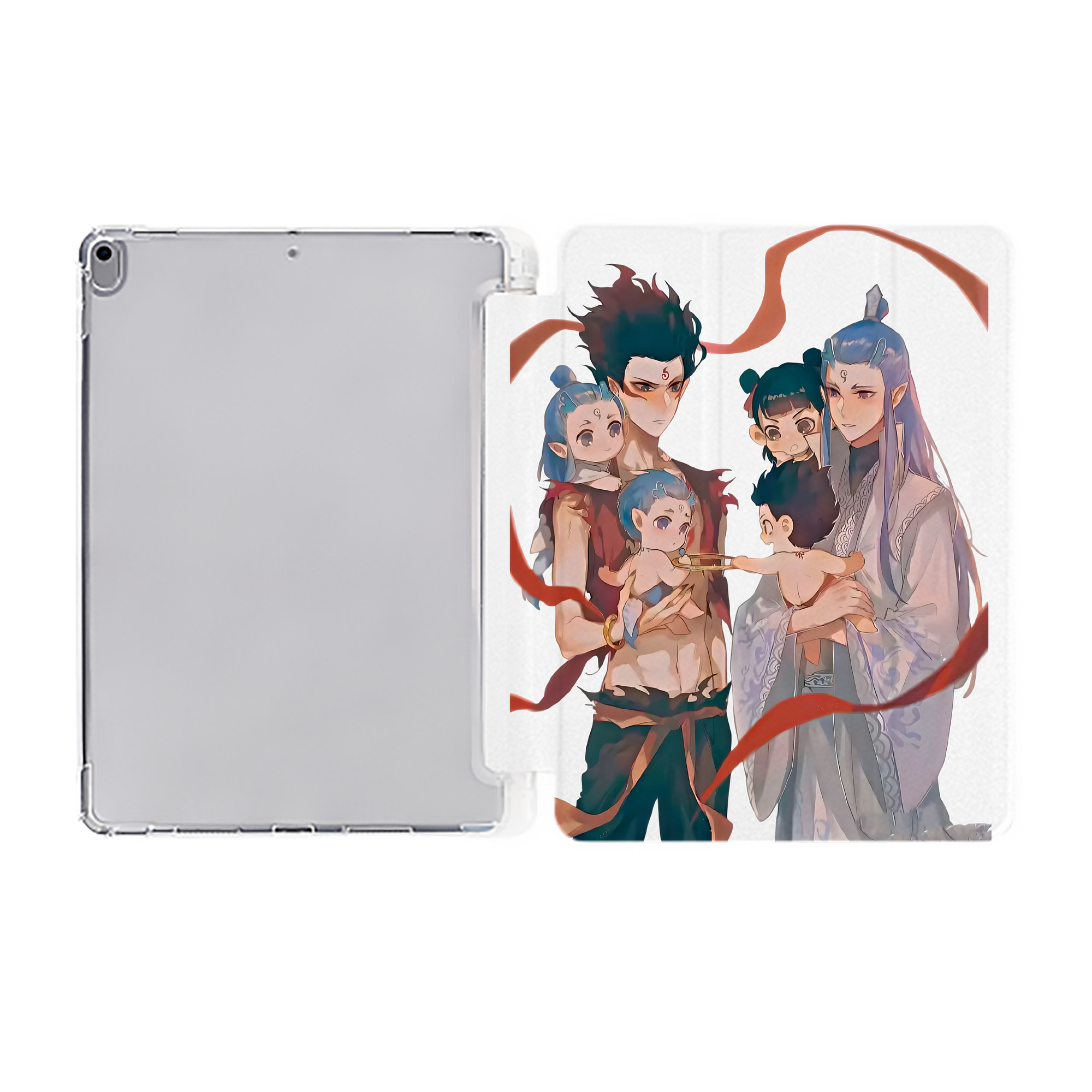 （画像用） Ne Zha 2 ナタ 魔童の大暴れ IPad ケース ペン収納付き 三つ折りスタンド PUレザー×シリコン 対応機種9.5/10.5/10.9インチ